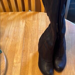 Fergalicious Black Over the Knee Boots Sleek Design